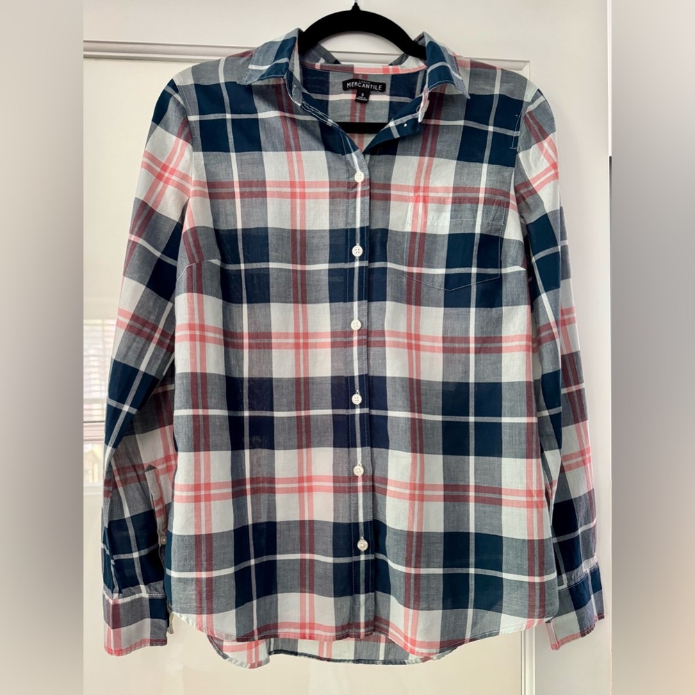 J. Crew Mercantile 100% Cotton Women’s Plaid Button Down Shirt - Size Small
